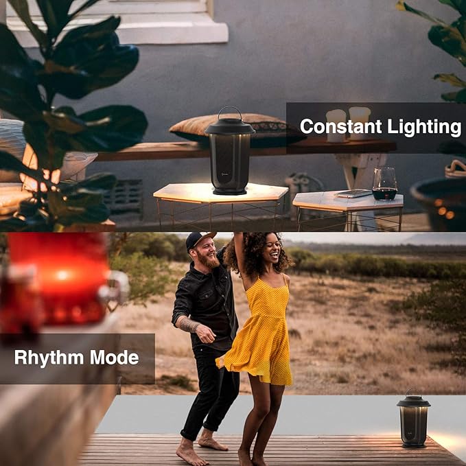 Onforu Outdoor Bluetooth Speaker, 2 Pack 40W True Wireless Stereo Dual Pairing Lantern Speakers for Patio, with 20 Warm White LED Lights, Richer Bass for Indoor Outdoor Camping Waterproof