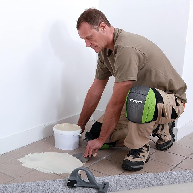 WORKPRO Garden Knee Pads For Unisex-Adult, Flooring Kneepads with Foam Padding, Comfortable Kneeling Cushion for Gardening, House Cleaning, Construction Work, 7.87"*6.75"*3"