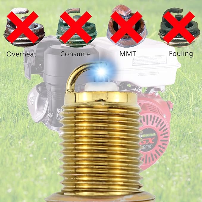 4pcs F7TC Spark Plugs GX120 GX160 GX200 GX240 GX270 GX340 GX390 Sparkplugs with Wrench for 4-Stroke Engine Generator Lawnmower Chainsaw Tractor Water Pump Rototiller Go Kart Mini Bike