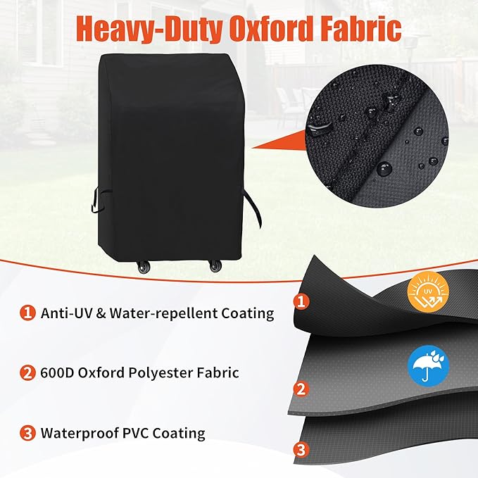 iCOVER Small Grill Cover - 30 inch Two Burner BBQ Gas Grills Covers 600D Heavy Duty Waterproof, Fits Weber/Char-Broil/Brinkmann/Nexgrill/Jenn Air/Pit Boss 3 Series with Collapsed Side Tables