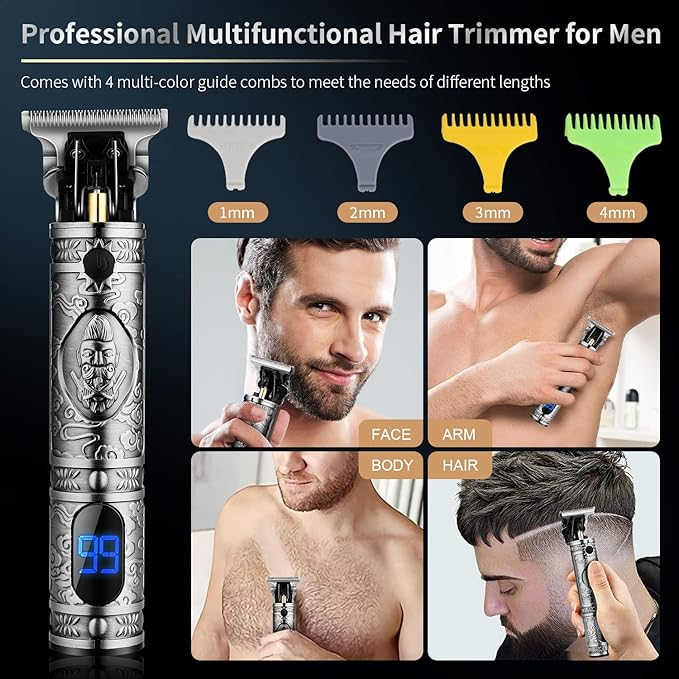 Suttik Hair Clippers for Men with Replacement Blade, Professional Hair Trimmer for Barber, T-Blade Edgers Clippers, Close-Cutting Trimmers, Cordless Clippers for Hair Cutting