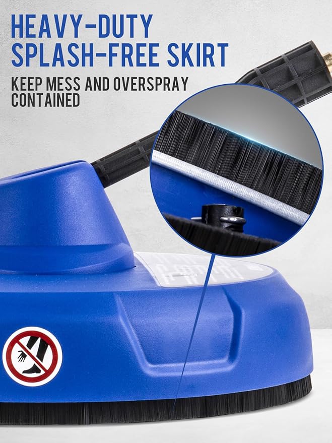 MEKOH 14” Electric Pressure Washer Surface Cleaner Attachment, 2500 PSI Universal Power Washer Accessories for Driveway Sidewalk Deck Patio Concrete Cleaning, 1/4" Quick-Connect, Dual Rotary Nozzles