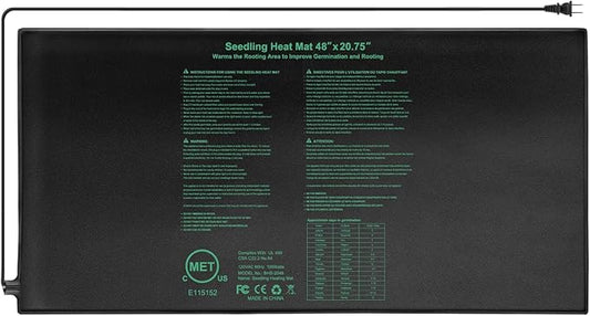 Seedling Heat Mat 48"x20.75", UL & MET-Certified Waterproof Plant Heating Pad for Germination, Hydroponics, Brewing, Breeding, and Greenhouses