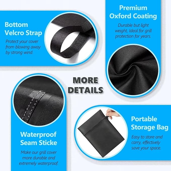 Kettle Grill Cover 22 Inch - Superior Charcoal Grill Cover for Weber Kettle Grill - 600D Outdoor BBQ Covers for Weber 22 Inch Original Kettle Grill, Master Touch Charcoal Grill and More