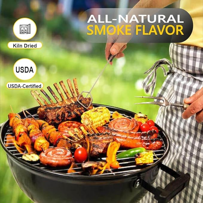 Old Potters Smoker Wood Chunks 13-16 lbs for Grilling, Smoking, and Wood Fire Cooking ~ 2 x 3 Inches, (Hickory, 790 Cu in.)