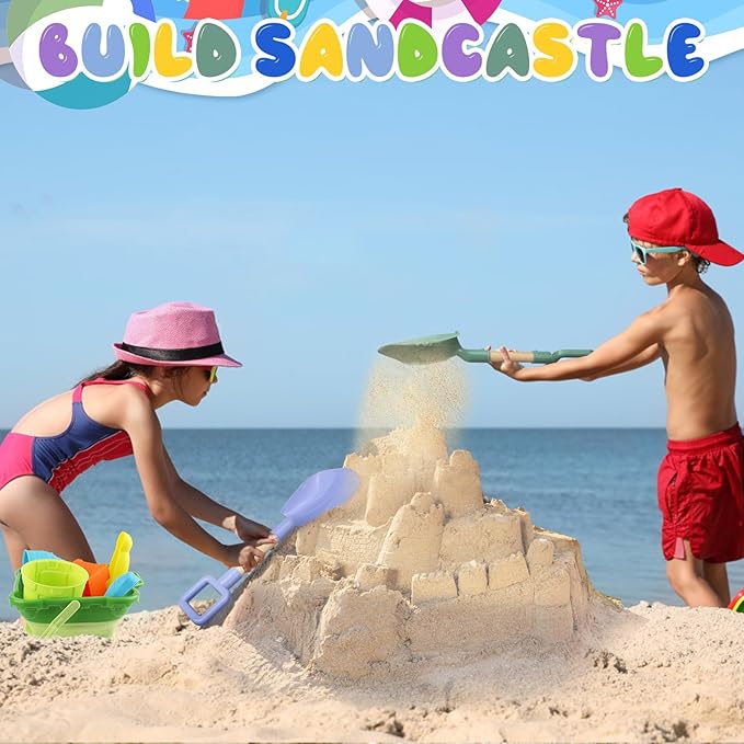 16" Wood Beach Sand Shovel Toys for Kids Adults, Heavy Duty Gardening Tools, Sturdy Spades for Sandbox Table, ABS Plastic Scoop for Sand Snow Shoveling Digging, Backyard Summer Winter Fun 2 Pack