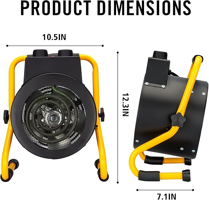 Greenhouse Heater with Digital Thermostat, Green House Heater for Plants,1500W Electric Grow Tent Heaters, Overheat Protection, Fast Heating for Green House, Flower Room, Black