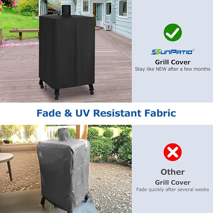 SunPatio Vertical Smoker Cover for Pit Boss 4/5/7 Series, Wood Pellet Grill Cover for Outside, Outdoor Waterproof BBQ Grill Protector, Compatible with Pit Boss 73550