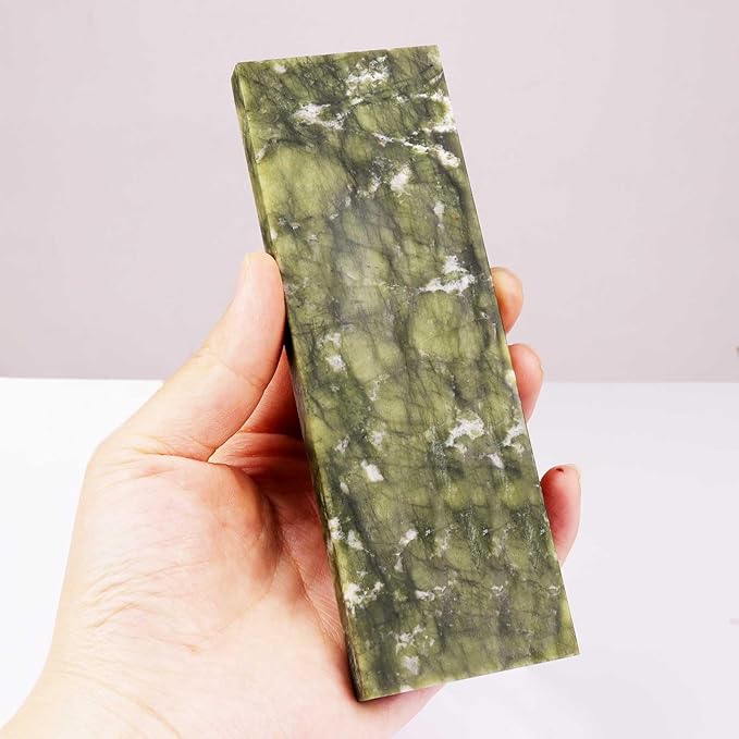 10000# Sharpening Stone,Ultra Fine Polishing Mirror Edge Stone Natural Green Hard Sharpener Whetstone for Knives Tools,Cutting Tools (5.9x1.97x0.39Inch)