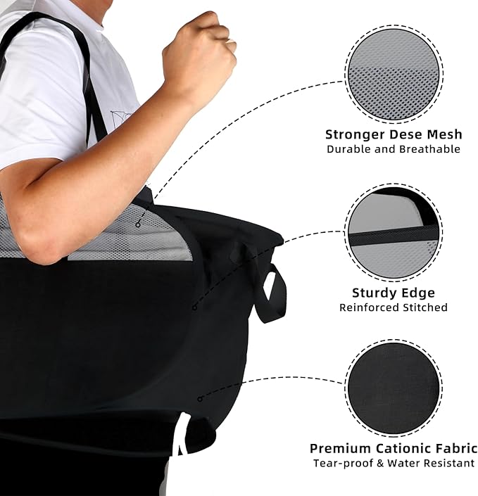 100L Collapsible Laundry Baskets, Tear Proof Pop Up Laundry Hamper with Dual Handles, Large Foldable Laundry Basket, Easy to Carry Laundry Hamper for Home, Laundry Room, Bedroom, Dorm, Travel Black