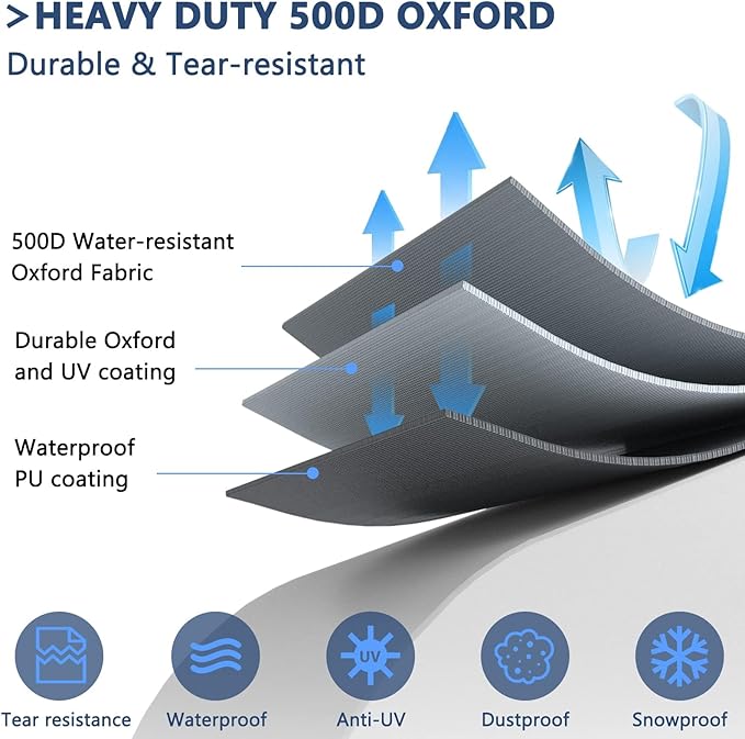 STARTWO Patio Furniture Covers 4 Piece Set, Heavy Duty Waterproof Outdoor Furniture Cover for Rattan Wicker Conversation Set, Grey