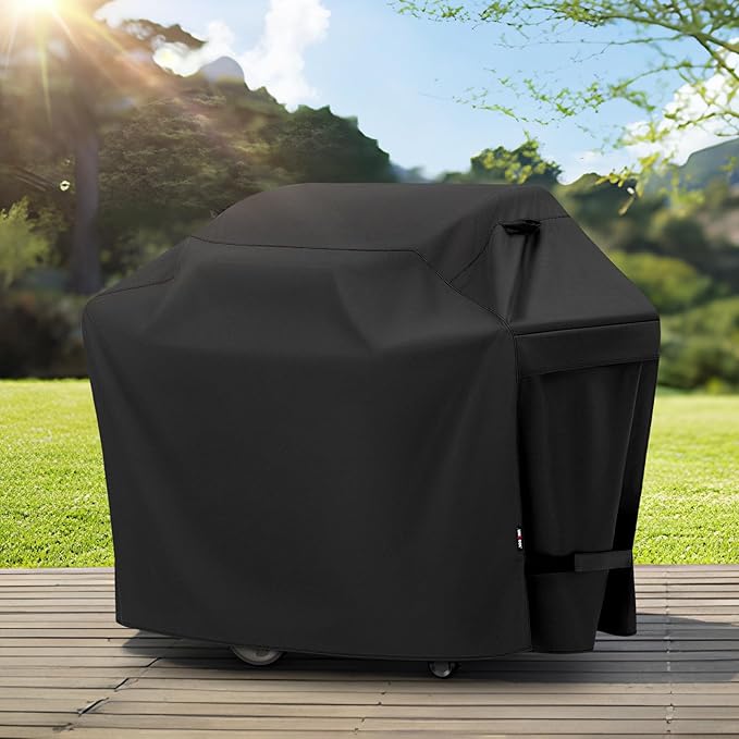 Unicook Outdoor Large Grill Cover 70 Inch, Heavy Duty Waterproof Gas Grill Cover for Outside, Fade Resistant Durable BBQ Protector, All Weather Protection for Backyard BBQs, Black