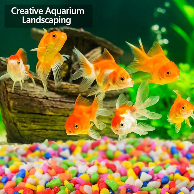 2LB Succulent and Cactus Gravel Pebbles, 1/4 Inch - 1/3 Inch Natural Decorative Polished Stones, River Rocks for Plants, Aquariums, Vases, Terrarium and Outdoor Gardening, 7 Mixed Colors