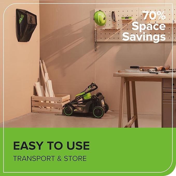 Greenworks 60V 17" Brushless Cordless Push Lawn Mower, 2-in-1 Mulching/Bagging, 4.0Ah Battery and 3A Charger(40min Runtime)