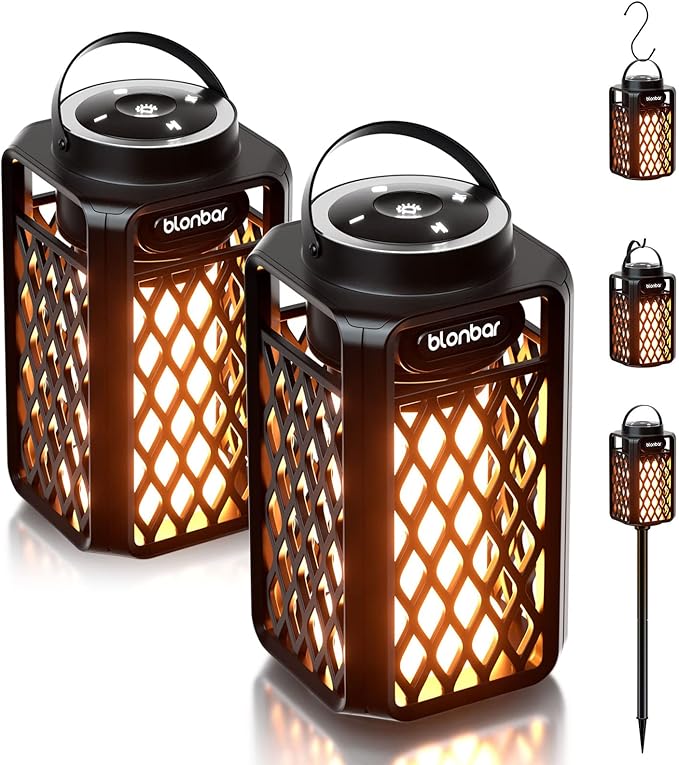 2pcs Outdoor Speakers with Torch Atmosphere,10W Portable Bluetooth Stereo Speaker,IP65 Waterproof Led Flame Speakers, Torch Lights for Patio Home Decor, for Men Women Dads Moms