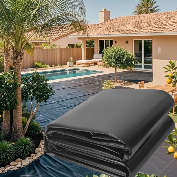 Pond Liner 20x 25ft 20mil Pond Liners for Outdoor Ponds，Waterproof Liner for Fish Ponds for Outside、 Pool、Water Features、 Fountains、Waterfall and Water Gardens，Pond kit，Black