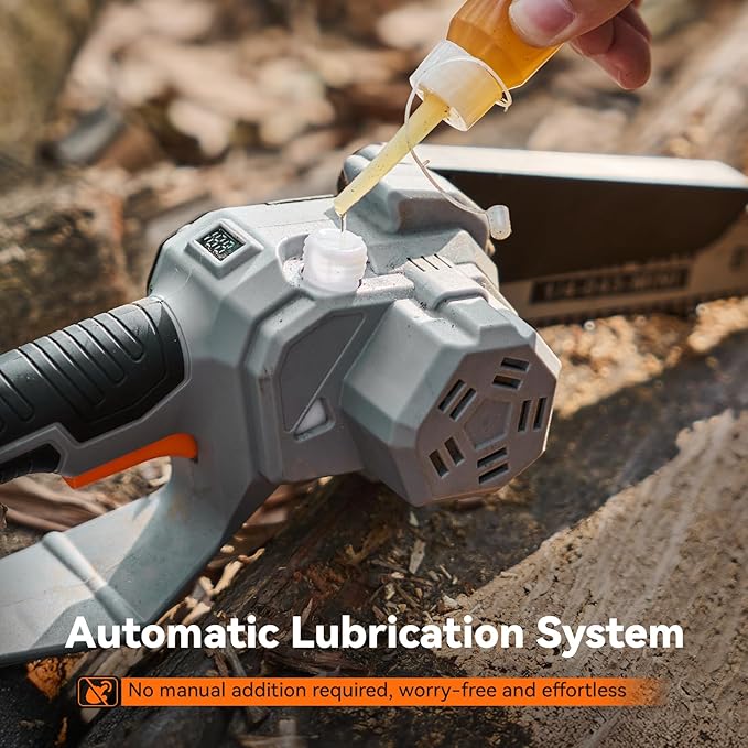 2-in-1 Pole Saw for Tree Trimming, 8 Inch Cordless Mini Chainsaw with Extension Pole, Brushless Motor, with 2 x 4.0 Ah Batteries & Charger, Auto Lubrication, 15 Ft Max Reach