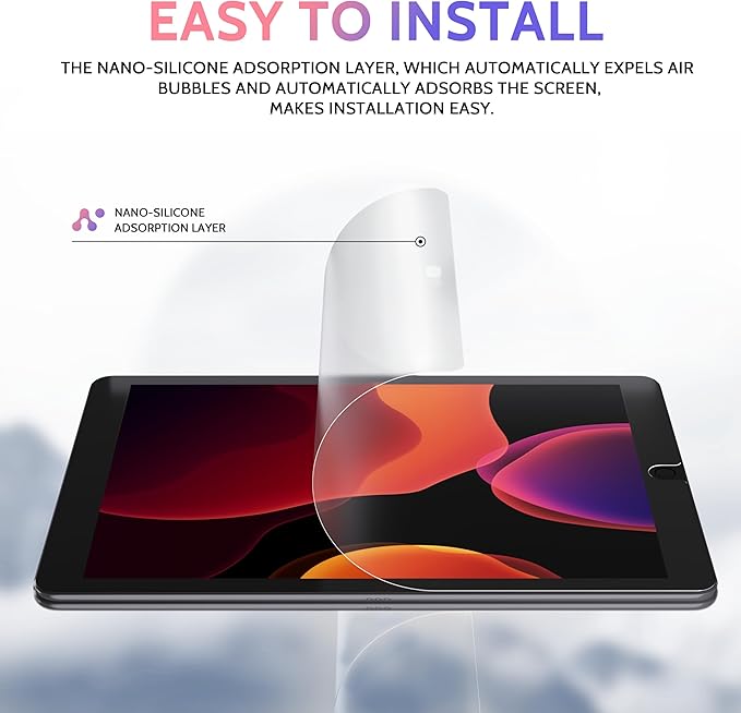 2 Pack Like Paper Screen Protector for iPad 9th/8th/7th (10.2-Inch, 2021-2019), Matte Anti Glare PET Film/Blue Light Filter Eye Protection Cover/Drawing & Writing Feel Like on Paper