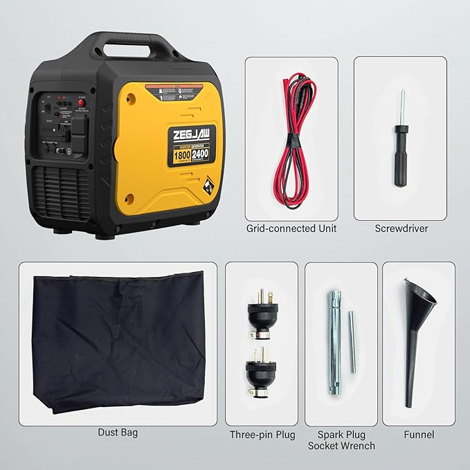 2400-Watt Portable Inverter Generator, EPA Compliant, CO-Sensor, Eco-Mode Feature, Lightweight & Quiet Gas Powered Generators for Home Use