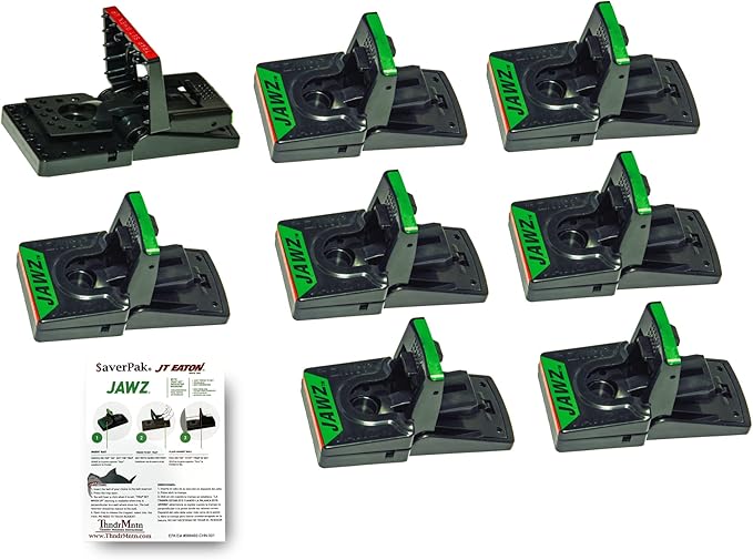 $averPak 8 Pack - Includes 8 JT Eaton Jawz Mouse Traps for use with Solid or Liquid Baits