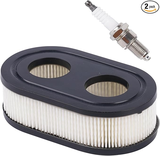 593260 Air Filter and Spark Plug for 4247 5432 5432k 09P00 09P702 550E 500EX 550EX 625 575EX Series Lawn Mower Engine compatible with Troy-Bilt TB110 TB115 TB200 TB230 TB330 TB370 Lawn Mower