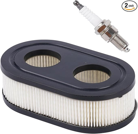593260 Air Filter and Spark Plug for 4247 5432 5432k 09P00 09P702 550E 500EX 550EX 625 575EX Series Lawn Mower Engine compatible with Troy-Bilt TB110 TB115 TB200 TB230 TB330 TB370 Lawn Mower