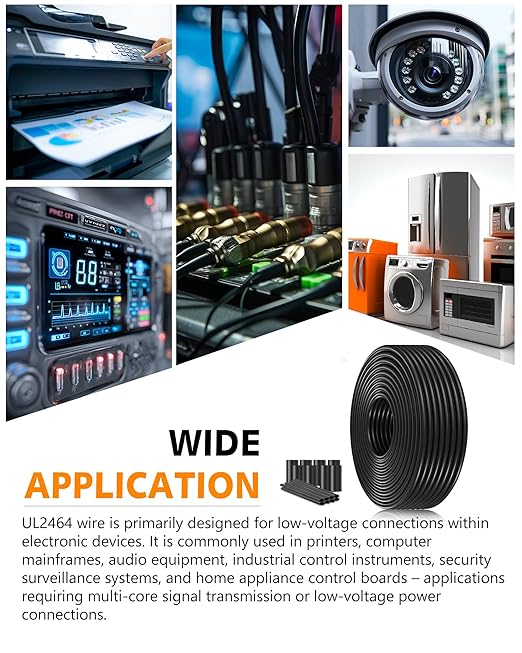 18 AWG 4 Conductor Electrical Wire - 26.25FT 18 Gauge Stranded PVC Cord with Tinned Copper Core, 12V/24V Low Voltage Flexible Cable for Automotive Marine LED Strips, Solar, RV Lighting