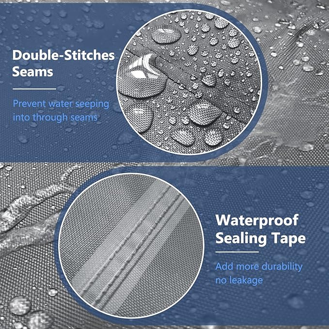 STARTWO Patio Furniture Covers, 4 Piece Heavy Duty Waterproof Outdoor Furniture Cover with Windproof Buckle Strap, for Lawn Rattan Wicker Couch Chair Set, Grey