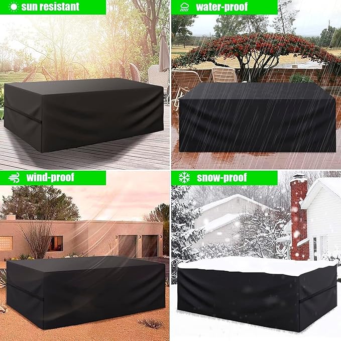 LCOGD Patio Furniture Cover,Outdoor Furniture Covers Waterproof General Purpose, Outdoor Sofa Sets Covers Heavy Duty Windproof Anti-UV135.5”Lx83”Wx30”H