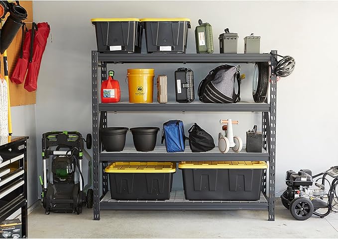 Ironton 4-Tier Industrial Steel Shelving Unit, 8,000-Pound Load Capacity, Garage Storage Rack, 77" W x 24" D x 72" H