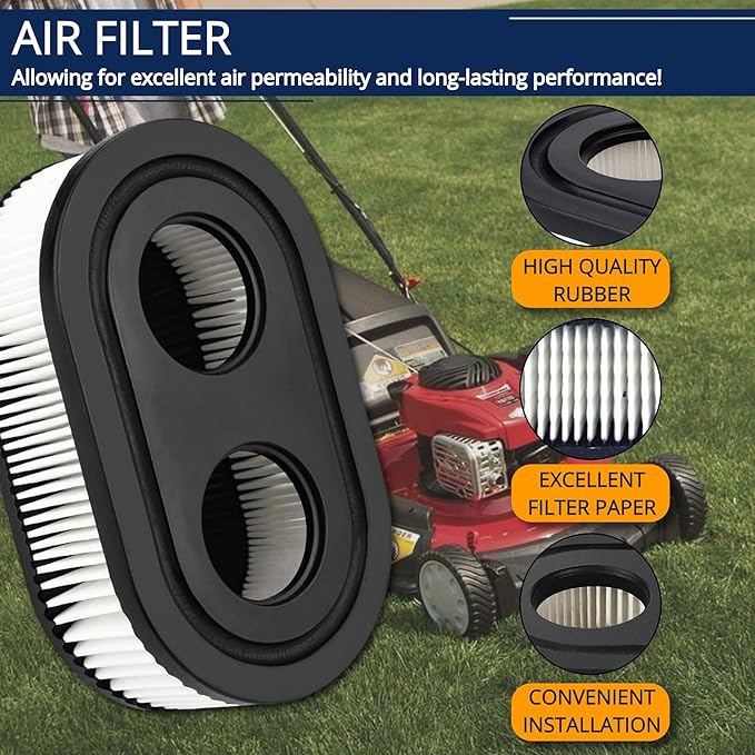 593260 Tool Parts Oval Air Filter with Spark Plug for Troy-Bilt TB110 TB115 TB200 TB230 TB330 TB370 Walk-Behind Lawn Mower : Garden & Outdoor