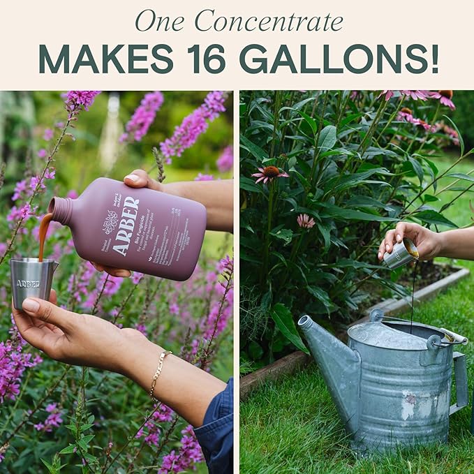 Organic Fungicide Liquid Concentrate for Indoor, Outdoor, and House Plants – Natural Fungicide for Plants, Lawn Fungus Treatment, Powdery Mildew Control, Mushroom Lawn Treatment, Spider Mite Defense