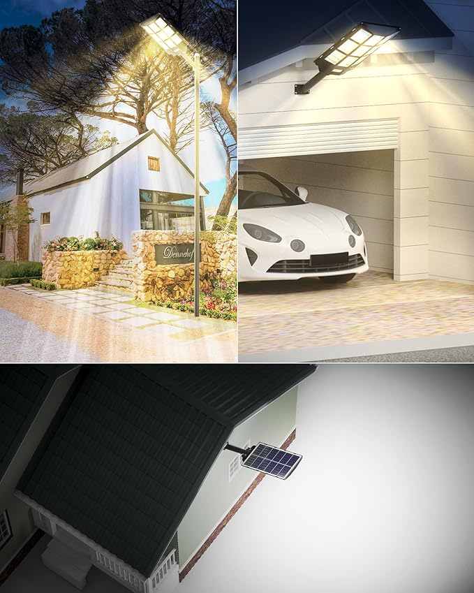 Ofuray Of-7200W Solar Street Light Outdoor-3000K/4000K/6500K Outdoor Security Flood Light,IP67 Solar Parking Lot Lights Commercial Dusk to Dawn with Remote Control for Yard,Residential