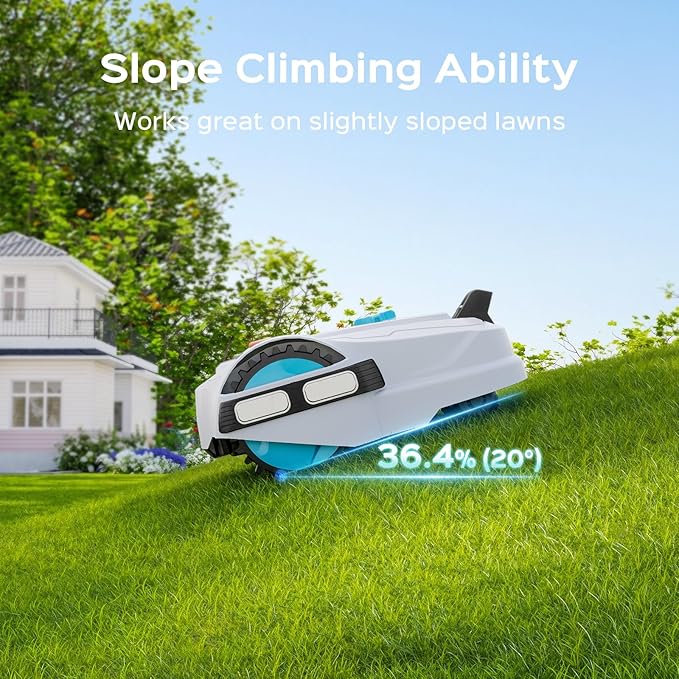 M800Plus GPS+Vision Cordless Robot Lawn Mower with Bow-Shaped Path Mowing, APP Control, Robotic Lawnmower with Obstacle Avoidance, Auto-Charging, Height Adjustment, for Lawns up to 8611 sq.ft
