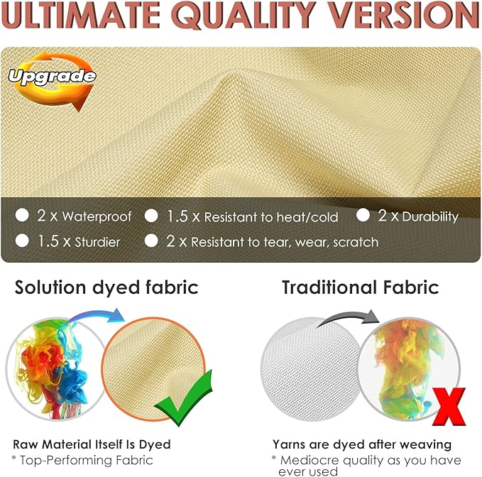 Patio Furniture Covers Waterproof for Table and Chairs, Rectangular Outdoor Furniture Set Cover, Anti-Fade, Tear/Water Resistant Patio Furniture Set Covers, 110"L x 84"W x 28"H