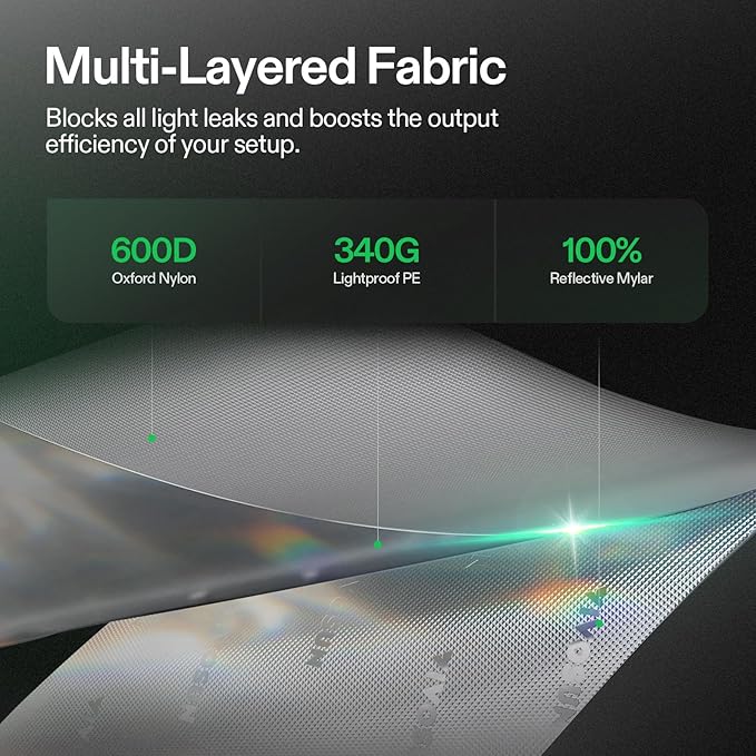 VIVOSUN G848 96"x48"x80" Grow Tent, 8x4 FT Advanced Gray Mylar Hydroponic Tent with 22mm Poles, Observation Window and Floor Tray for Plants for VS4000/VSF4300