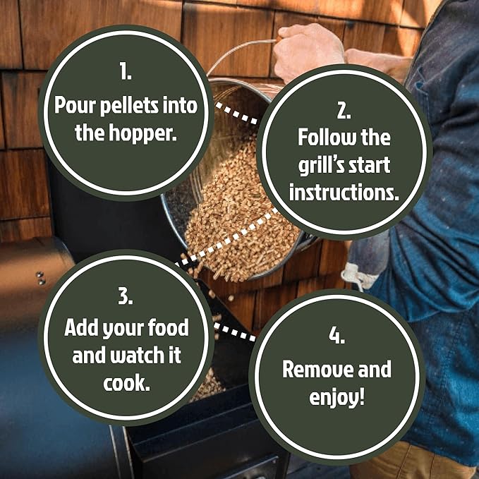 Gourmet BBQ Pellets: Savory Hardwood Blend - 12lbs. ~535cuin Premium 100% Hardwood Pellets for Grills, Smokers and Ooni, Solo, Bertello Pizza Ovens