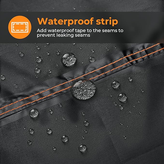 ESSORT Extra Large Weatherproof Outdoor Furniture Cover, Heavy Duty Waterproof Oxford Outdoor Dining Table Tarp Patio Set Cover with Vent for Outside Tables, Sofa, Chairs (Black, 124" x 63" x 29")