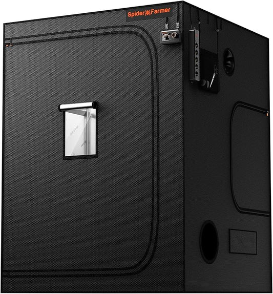 Spider Farmer 5x5 Grow Tent 2025 New, 60"x60"x80",1680D Thicken Mylar Canvas, with Hook for Controller and Power Strip, Enlarged View Window for Indoor Hydroponic Growing for SF7000, SE7000, G7000