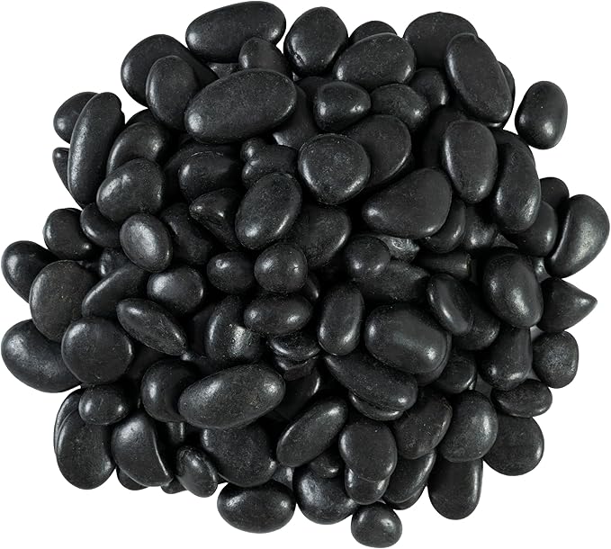 MSI Decorative Polished Black Pebbles, 0.4 inch, 40 lb. Bag (55 Bags/Pallet)