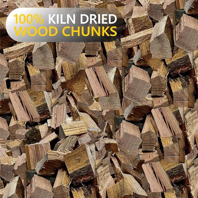 Old Potters Smoker Chunks, 12-14 lbs for Grilling, Smoking, and Wood Fire Cooking ~ 2 x 3 Inches, (Oak, 790 Cu in.)