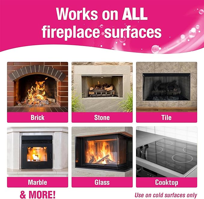 Quick ‘n Brite Fireplace Cleaning Kit – Includes 24oz Fireplace Glass Cleaner, 16 oz Gel Fireplace Cleaner, Scrub Brush, Sponge and Microfiber Towel
