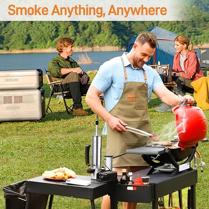 2025 Portable Electric Smoke Generator, Adjustable Smoke Control & Fits 99% Pellet Smokers & Grills, Cold/Hot Smoking Modes for Meats, Salmon & Cheeses – Great Gift Idea for Smoke Lovers