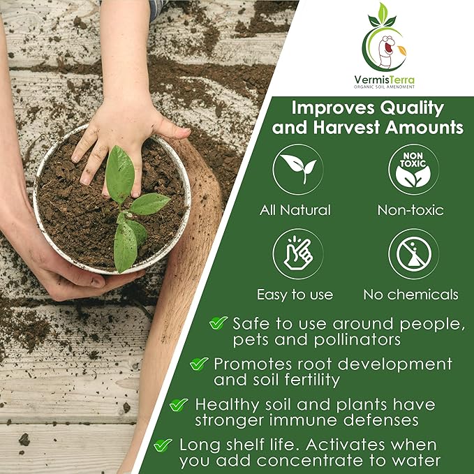 Worm Tea for Gardening - 32oz Quart - Organic Earthworm Soil Enhancer - Vermicompost with Kelp - Increase Yields, Boost Growth, Reduce Stress- Vegetables, Flowers, Fruit Trees - Plant Probiotic