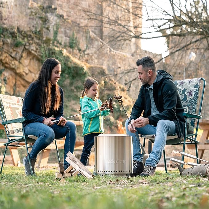 Solo Stove Ranger with Stand Fire Pit Kit - Portable 15 inch Wood Burning Low Smoke Portable Firepit | Perfect for Tailgating RV | Made from Durable Stainless Steel