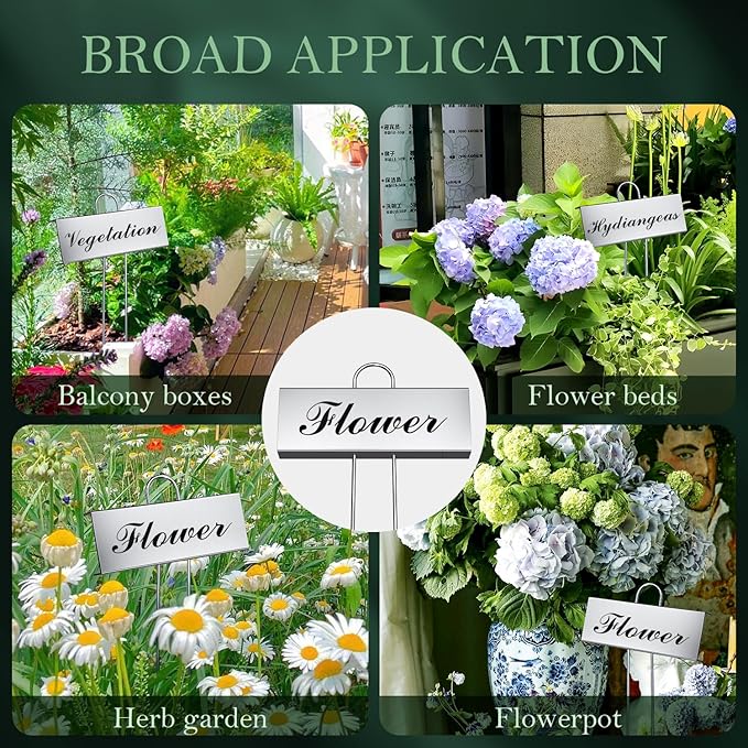 30 Pack Metal Plant Labels - 10 Pack White, 10 Pack Black, 10 Pack Silver for Outdoor Garden Waterproof Plant Markers,Labels Garden Markers for Seedlings Herbs Greenhouse with White& Black Pen