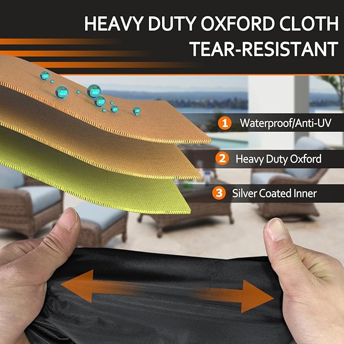 STARTWO Patio Outdoor Chair Covers 2 Pack, Outdoor Furniture Covers Waterproof adapter for Lawn Lounge Seat, Wicker, Swivel, Adirondack, Rocking Chairs, 38" Lx 35" W x 31" H inch, Black