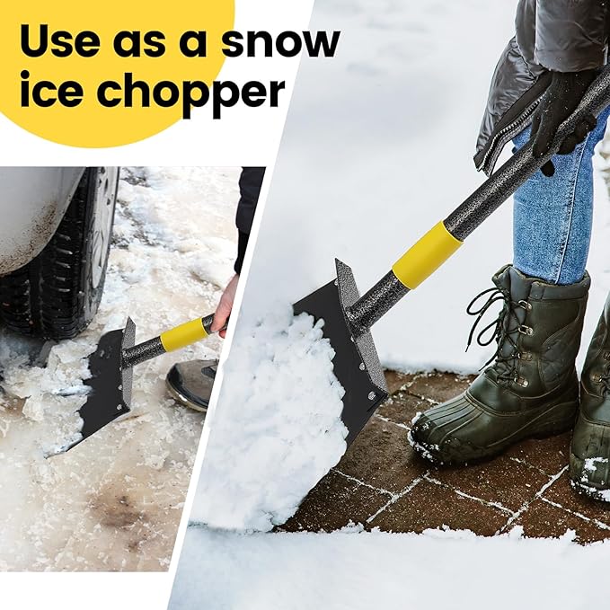 Garden Flat Shovel - Weeding Tool, Heavy Duty Multifunctional Cleaning Shovel Floor Scraper, 88" Long Handle Ice Chopper Snow Spade Garden Tool for Lawn Edging, Scraping, Ice Removal