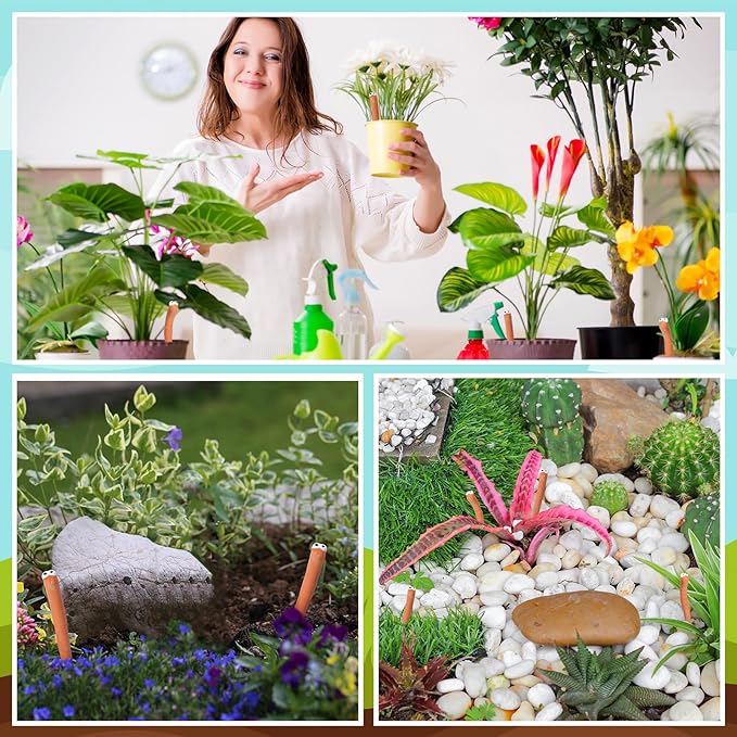 12 Pcs Water Sensor Ceramic Worm The Potting Shed Worm Water Sensor Plant Decoration Moisture Monitor Gardening Houseplant Humidity Meter Fun Gardening Gift for Christmas Stocking Stuffers