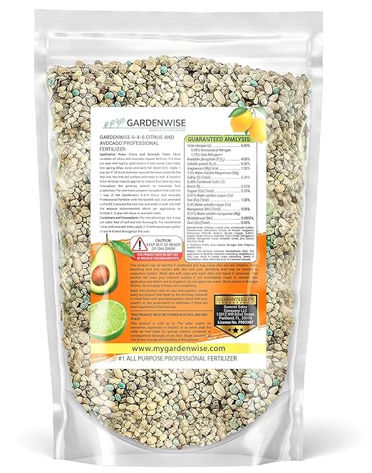 6-4-6 Avocado and Citrus Tree Professional Fertilizer Plant Food for Outdoor/Indoor Gardening; Quick-Release Nitrogen Fertilizer; Orange, Lime, Avocado and Lemon Tree Fertilizer (20 QUARTS)